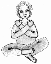sketch of a boy sitting