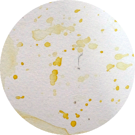 white dot with yellow specks