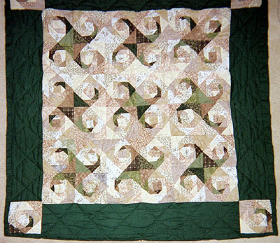 Small green quilt
